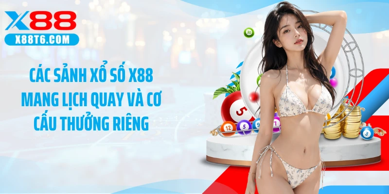 Các sảnh xổ số X88 mang lịch quay và cơ cấu thưởng riêng